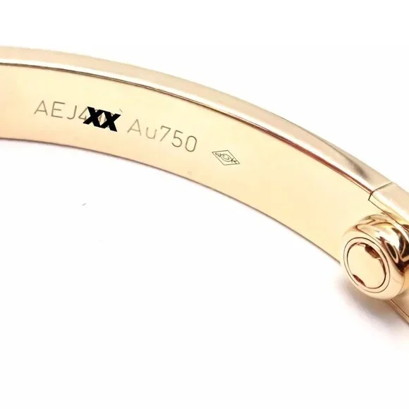 Authentic! Cartier 18k Yellow Gold Love Bangle Bracelet Size 19 Paper - Picture 7 of 10